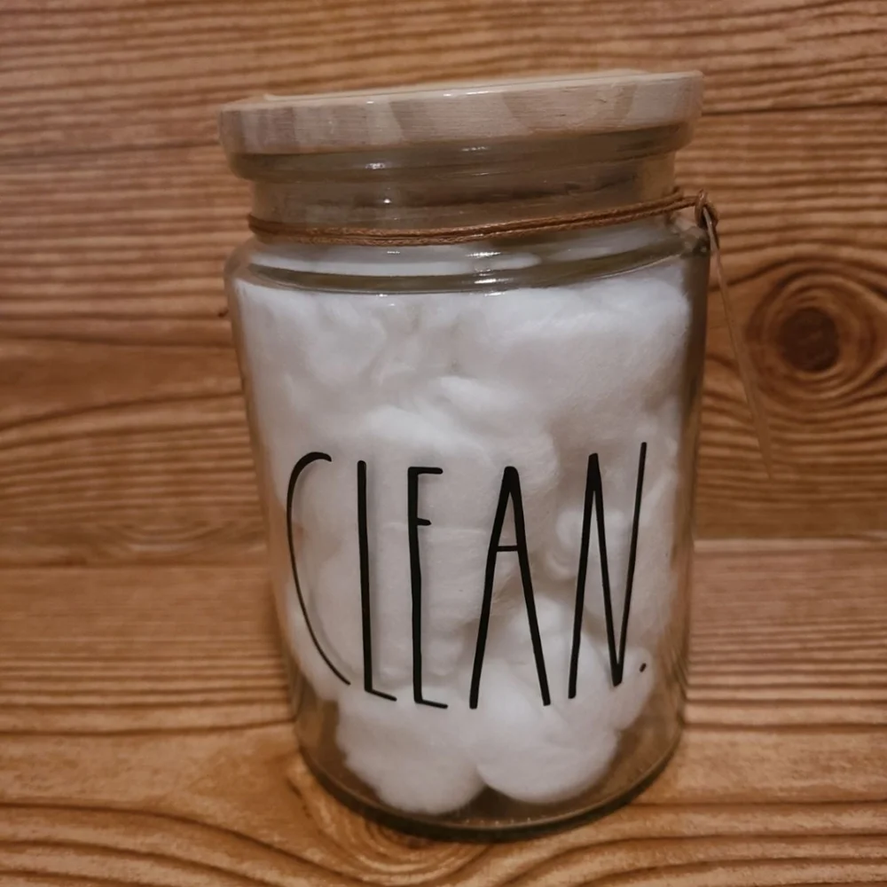 Rae Dunn CLEAN cotton ball jar